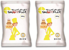 Fondant Velours Jaune, 250 g Naty Shop pâte à sucre 250 G (lot de 2)