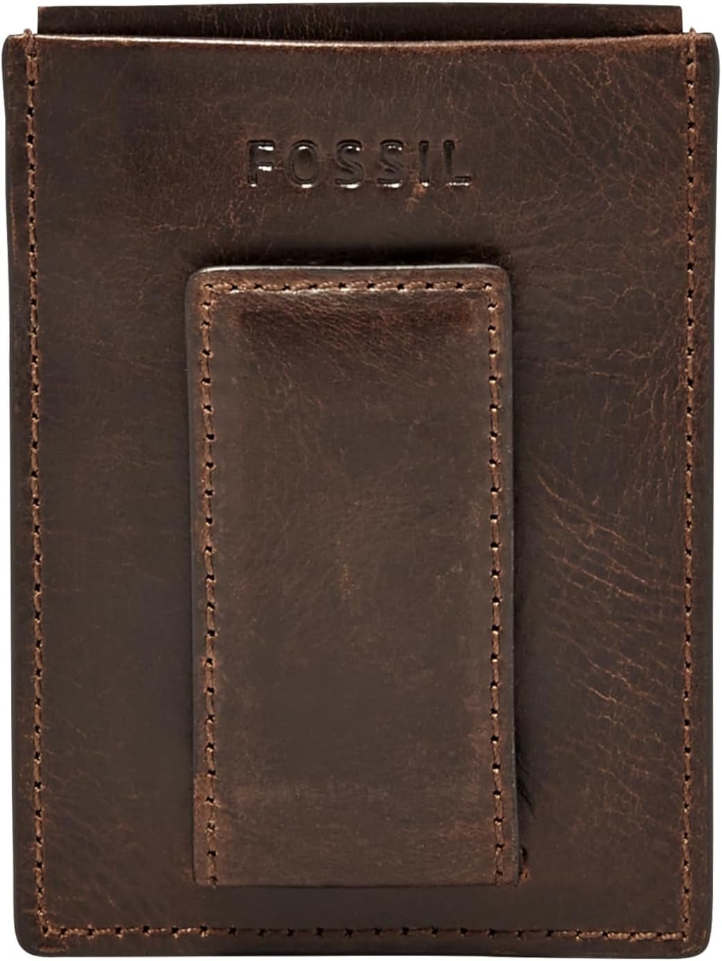 Fossil Men's Derrick Leather RFID Blocking Magnetic Card Case Walletderrick Wallet Portefeuille pour hommes Naty Shop
