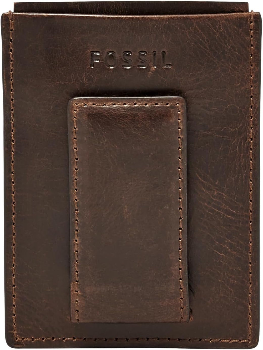 Fossil Men's Derrick Leather RFID Blocking Magnetic Card Case Walletderrick Wallet Portefeuille pour hommes Naty Shop