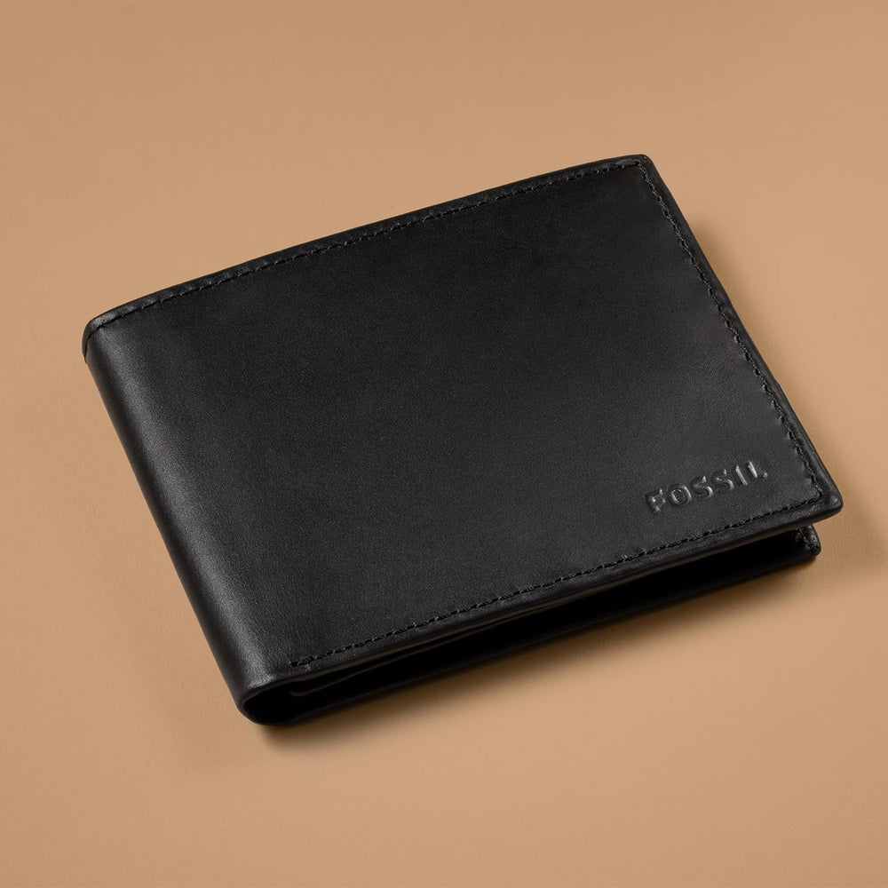 Fossil Hommes Derrick Bifold Cuir RFID Blocage Flip ID Fenêtre Portefeuille Hommes Naty Shop