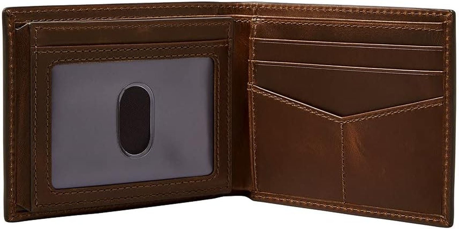 Fossil Hommes Derrick Accessoire de Voyage Bi Fold Portefeuille, Marron Foncé, 11,43 cm L x 1,6 W 9,22 H EU Portefeuille Homme Naty Shop