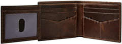 Fossil Hommes Derrick Accessoire de Voyage Bi Fold Portefeuille, Marron Foncé, 11,43 cm L x 1,6 W 9,22 H EU Portefeuille Homme Naty Shop