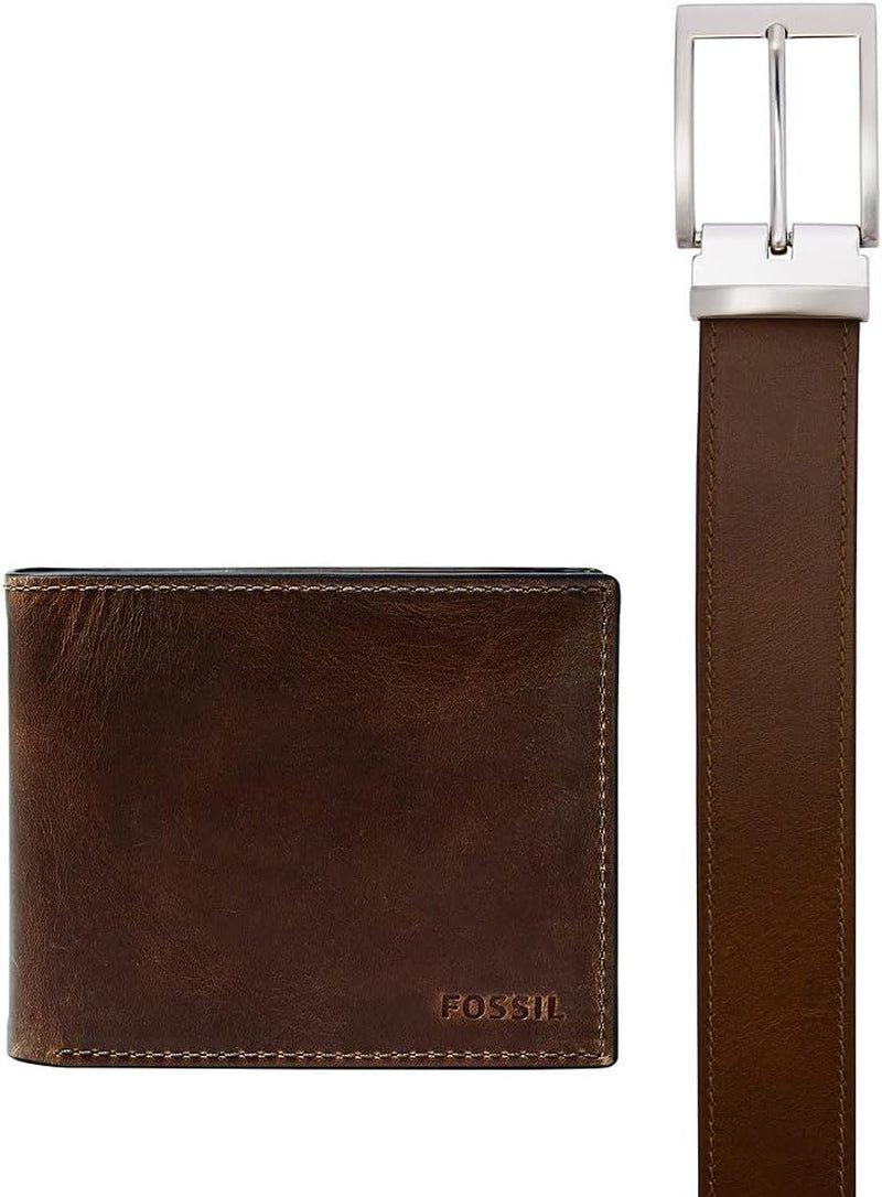 Fossil Hommes Derrick Accessoire de Voyage Bi Fold Portefeuille, Marron Foncé, 11,43 cm L x 1,6 W 9,22 H EU Portefeuille Homme Naty Shop Marron Foncé