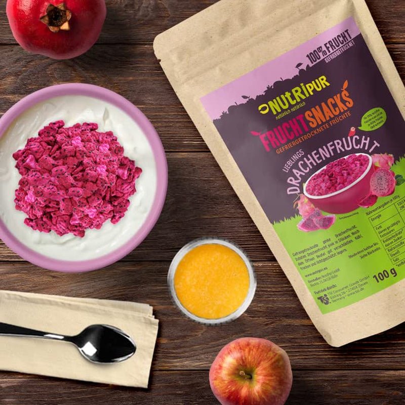 Fruit du dragon lyophilisé : 100g de fruit du dragon séché - 100% fruit, plein de saveur - fruit lyophilisé, sans sucre ajouté Produits déshydratés Ma boutique