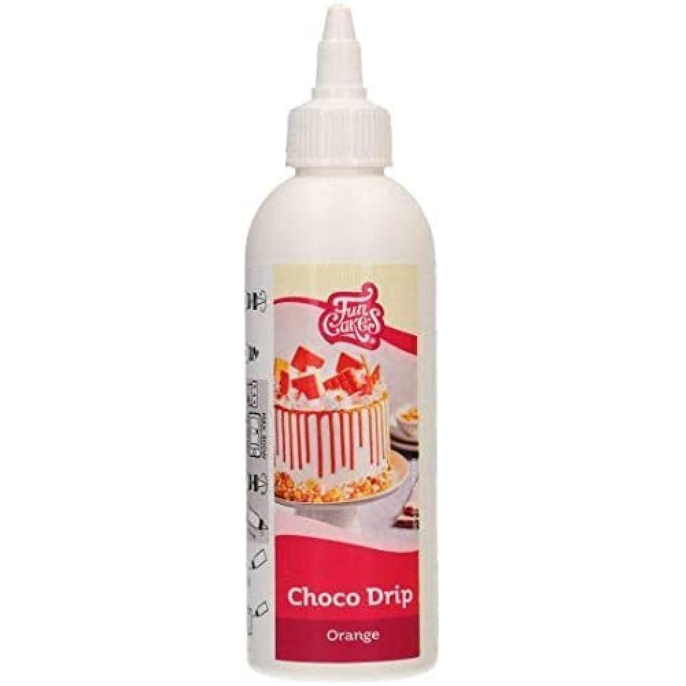 FunCakes Choco Drip Orange : Saveur délicieuse, Facile à utiliser, Parfait pour les drip cakes, Saveur chocolat drip. Emballage refermable 180 g. Pâte à sucre Naty Shop Défaut Titre