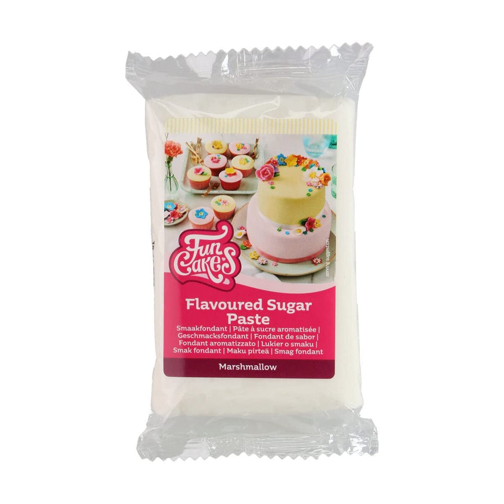 Fondant FunCakes au goût de citron : Goût délicieux, texture onctueuse, facile à étaler, fondant roulé, parfait pour les gâteaux, cupcakes et biscuits. Halal, casher et sans gluten. 250 g (paquet de 3) Pâte à Sucre Naty Shop 250 G Guimauve Blanche