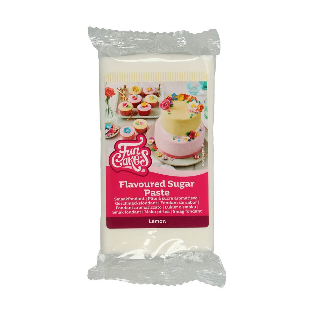 Fondant FunCakes au goût de citron : Goût délicieux, texture onctueuse, facile à étaler, fondant roulé, parfait pour les gâteaux, cupcakes et biscuits. Halal, casher et sans gluten. 250 g (lot de 3) Pâte à sucre Naty Shop 250 G Citron