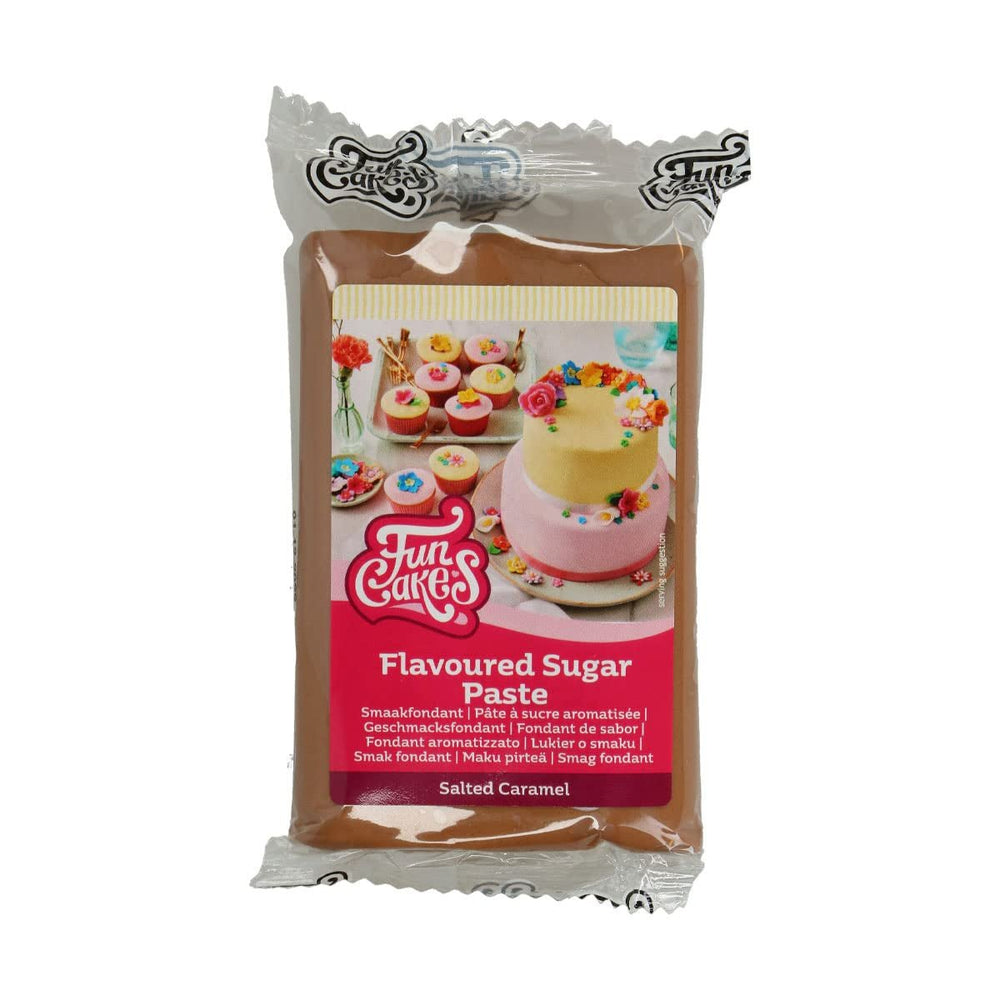 Fondant FunCakes au goût de citron : Goût délicieux, texture onctueuse, facile à étaler, fondant roulé, parfait pour les gâteaux, cupcakes et biscuits. Halal, casher et sans gluten. 250 g (lot de 3) Naty Shop Pâte à Sucre 250 G Caramel Salé