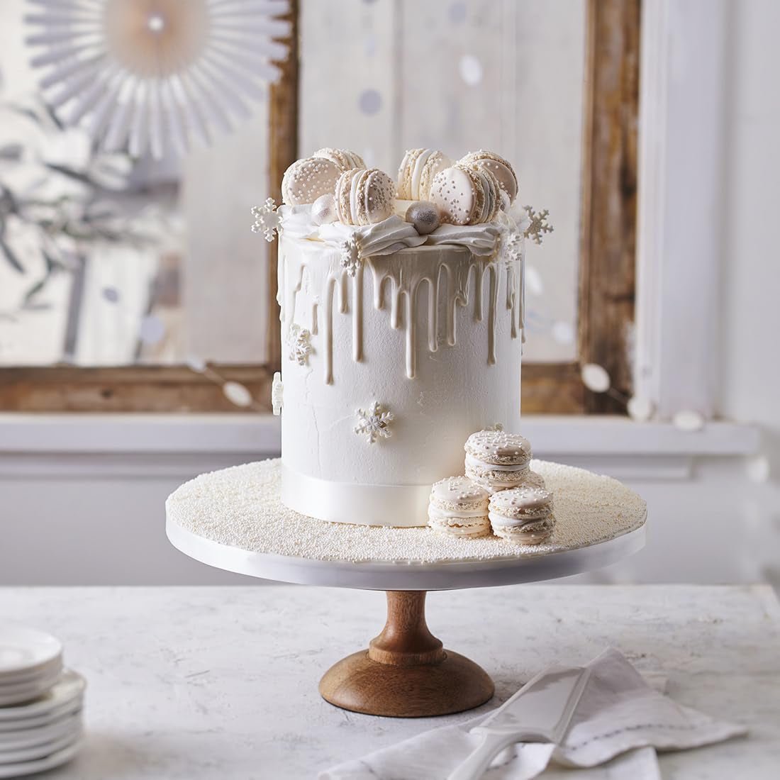 FunCakes Roll Fondant Bright White : Facile à utiliser, lisse, flexible, souple et malléable, parfait pour décorer des gâteaux, halal, casher et sans gluten. 5 kg (2 à 2,5 kg) de pâte à sucre Naty Shop