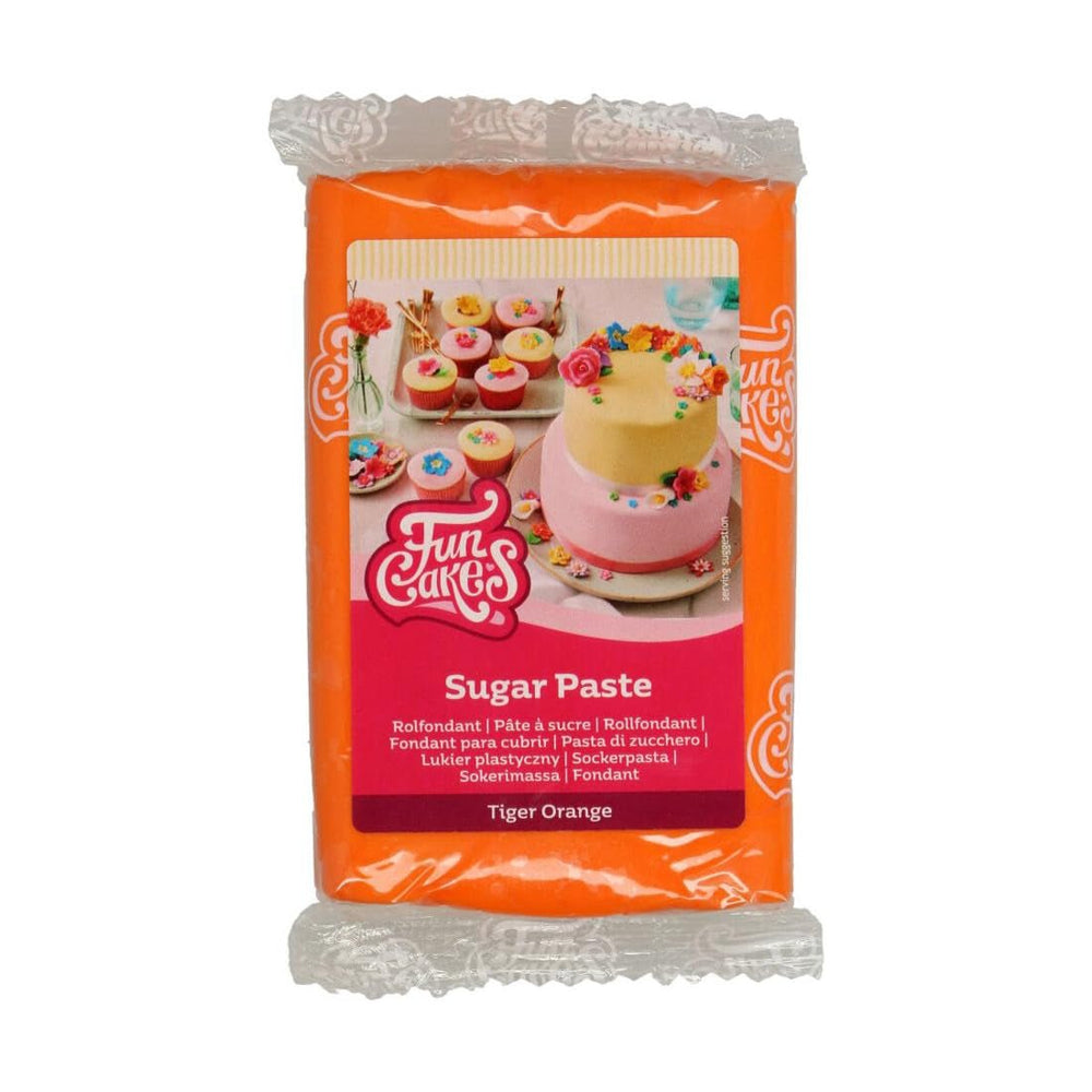 Fondant Laminé FunCakes Tigre Orange : Facile à Utiliser, Lisse, Flexible, Doux et Pliable, Parfait pour Décorer des Gâteaux, Halal, Casher et Sans Gluten, 250g de Pâte à Sucre Naty Shop Default Title
