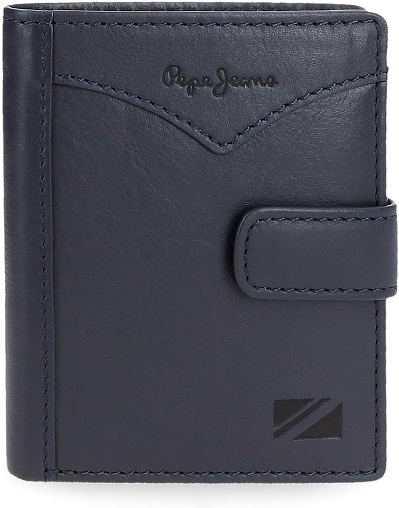 Pepe Jeans Jacket Portefeuille vertical avec fermeture à clic, taille unique, portefeuille pour homme Naty Shop bleu