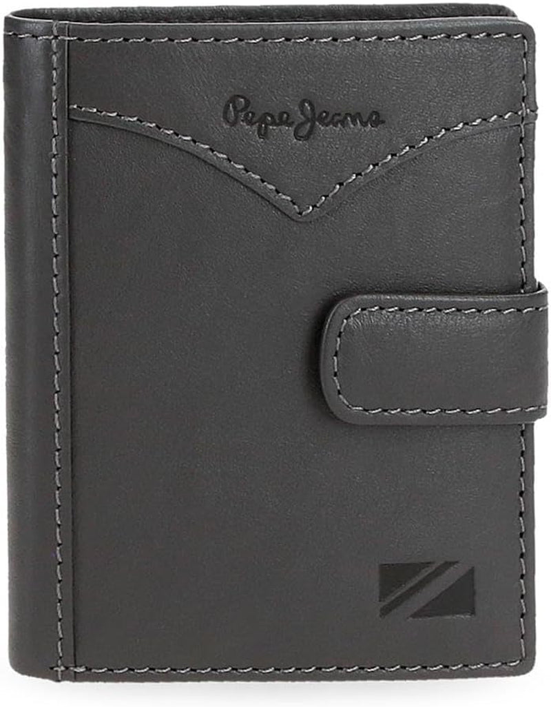 Pepe Jeans Jacket Portefeuille vertical avec fermeture à clic, taille unique, portefeuille pour homme Naty Shop gris