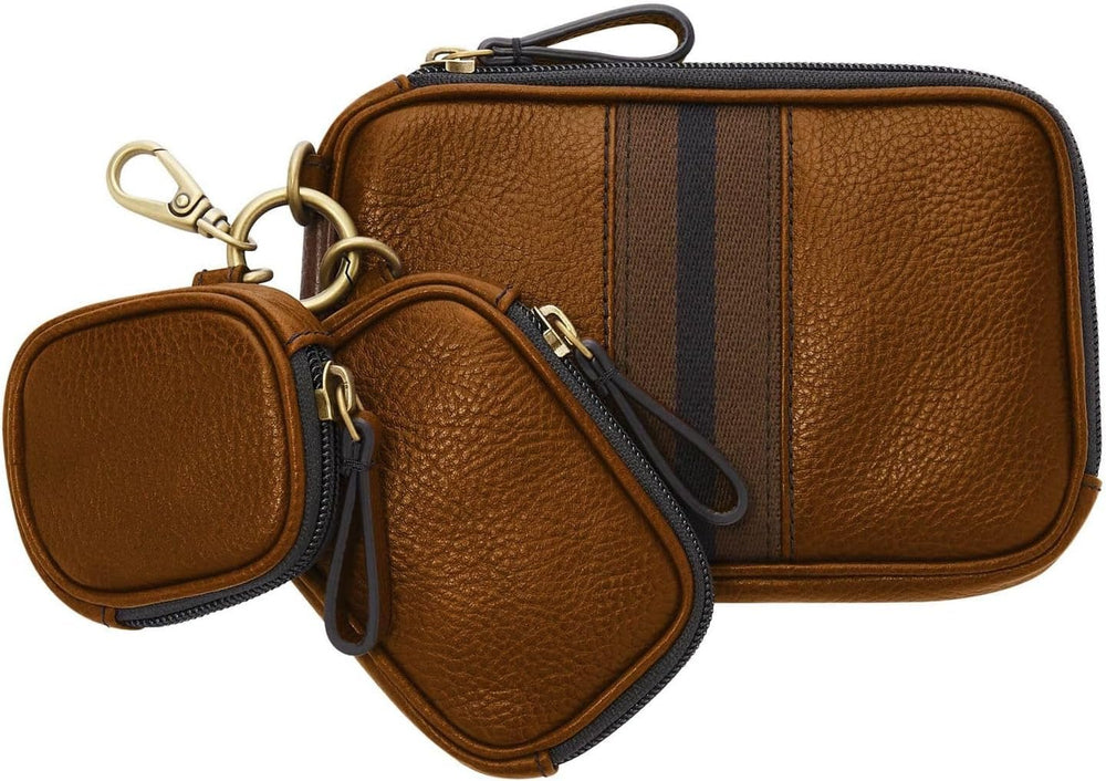 Fossil Tech Trio Sac de voyage pour homme 17,78 cm L x 3,175 cm l x 12,065 cm H Portefeuille pour homme Naty Shop Marron