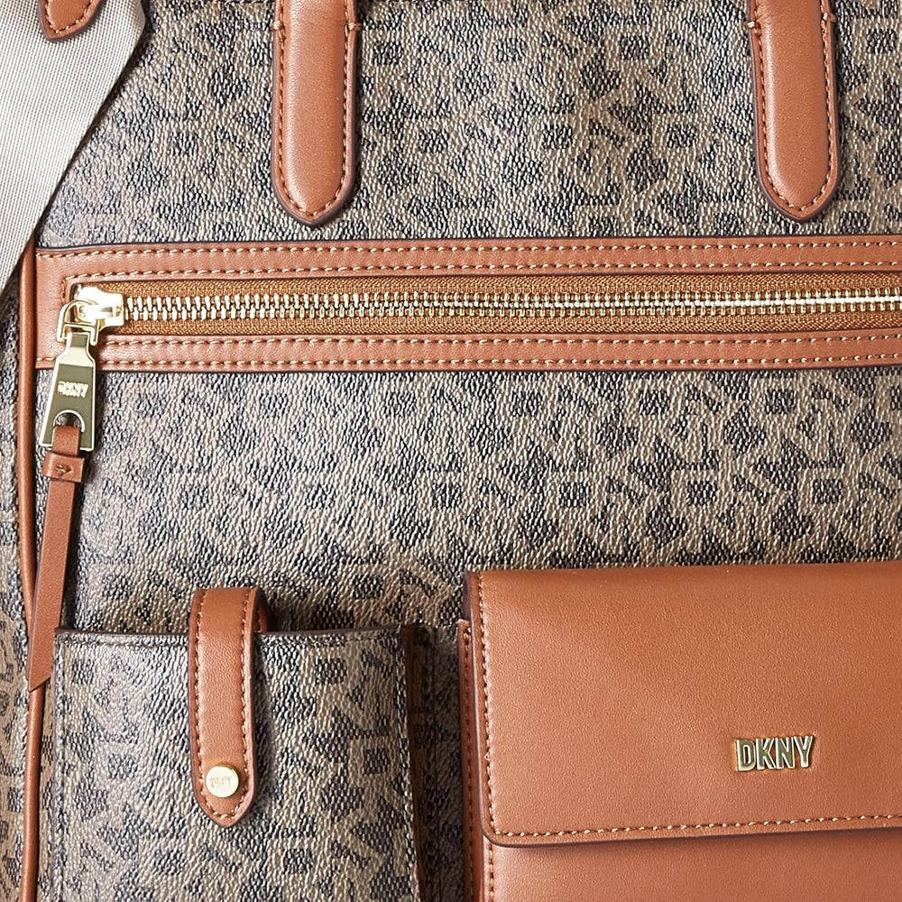 DKNY Zyon Messenger Tote Bag, Moka/Caramel, Taille Unique Sacs Femme Naty Shop