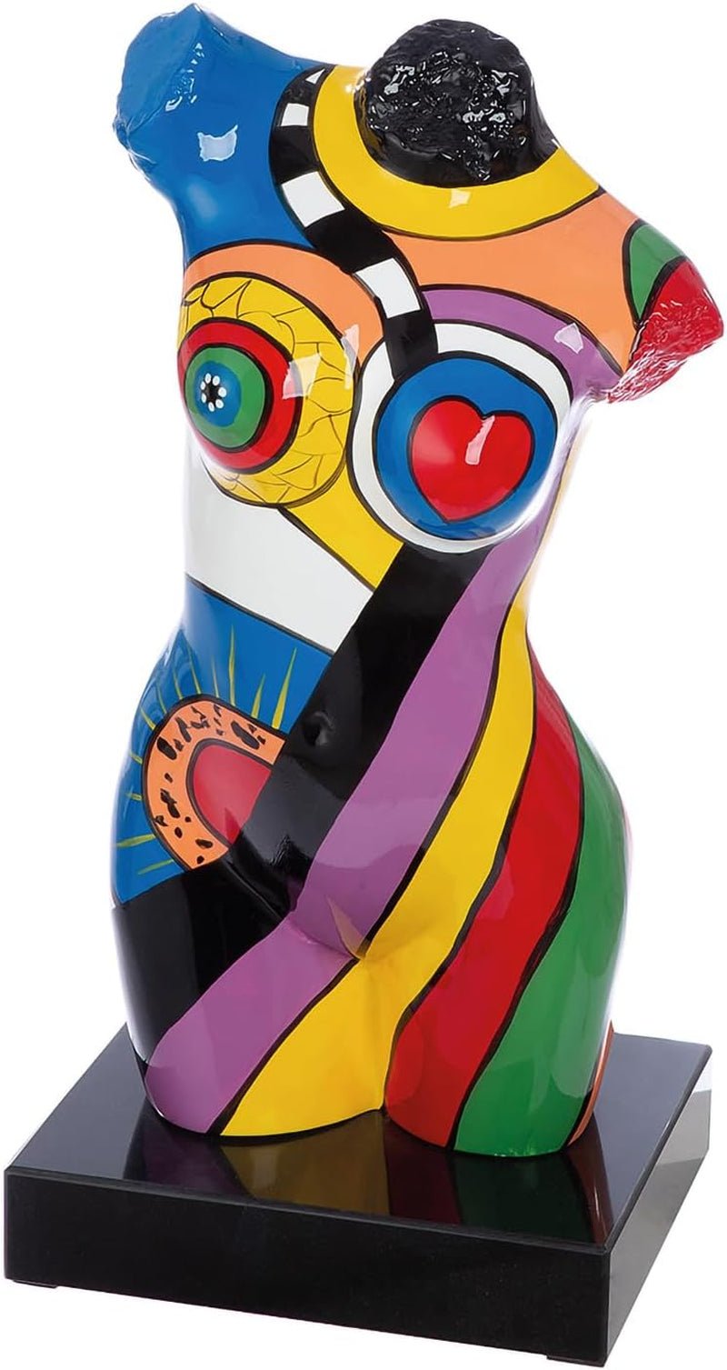 GILDE Décoration Figurine Couple Coeur Ballon - Amoureux sur banc avec coeur ballon décoration cadeau mariage - Coloris : Blanc Bronze Gris - Hauteur 24,5 cm Statuettes et sculptures Naty Shop Coloré Hauteur 53 cm