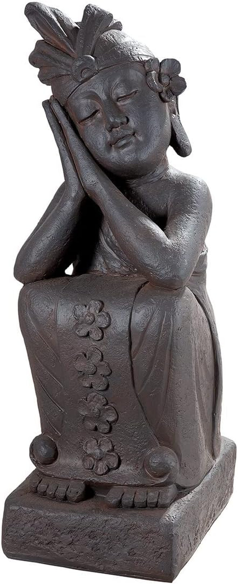 GILDE Décoration Figurine Couple Coeur Ballon - Amoureux sur banc avec coeur ballon décoration cadeau mariage - Coloris : Blanc Bronze Gris - Hauteur 24,5 cm Statuettes et sculptures Naty Shop Marron Hauteur 70 cm