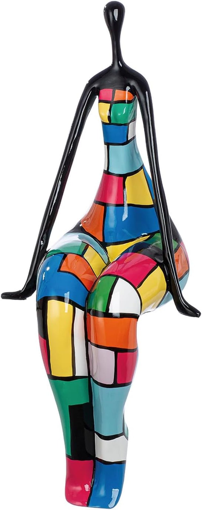 GILDE Décoration Figurine Couple Coeur Ballon - Amoureux sur banc avec coeur ballon décoration cadeau mariage - Coloris : Blanc Bronze Gris - Hauteur 24,5 cm Statuettes et sculptures Naty Shop Coloré Hauteur 74 cm