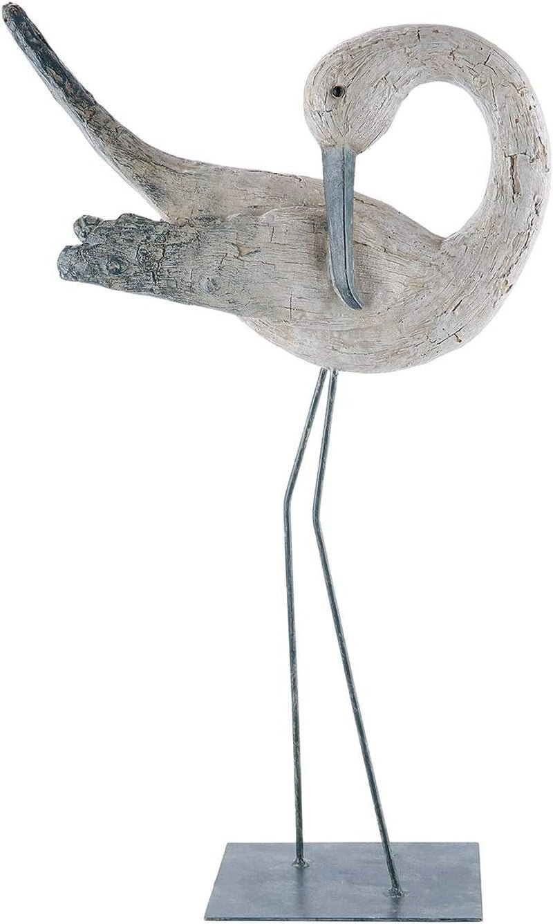 GILDE - Sculpture bateau en aluminium - brillant - Déco salle de bain - H. 35 cm Statuettes et sculptures Naty Shop Bleu, crème Hauteur 43 cm