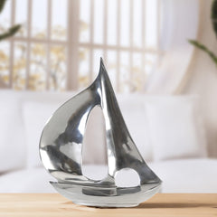 GILDE - Sculpture bateau en aluminium brillant - Déco salle de bain - H. 35 cm Statuettes et sculptures Naty Shop