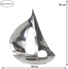 GILDE - Sculpture bateau en aluminium brillant - Déco salle de bain - H. 35 cm Statuettes et sculptures Naty Shop