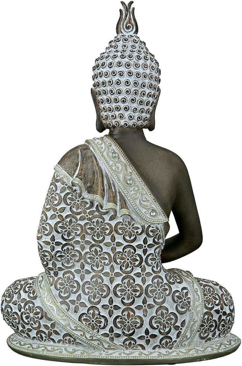 GILDE Sculptură decorativă Buddha șezând - Meditație - maro/alb - Înălțime 29 cm Statuete si sculpturi Naty Shop