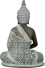 GILDE Sculpture décorative Bouddha Assis - Méditation - marron/blanc - Hauteur 29 cm Statuettes et sculptures Naty Shop