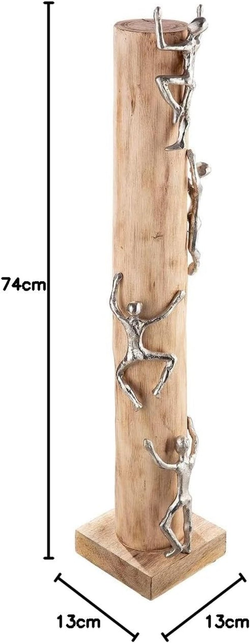 GILDE Sculpture décorative figure XL - haute Aluminium, bois naturel coloré - Hauteur 74 cm Statuettes et sculptures Naty Shop