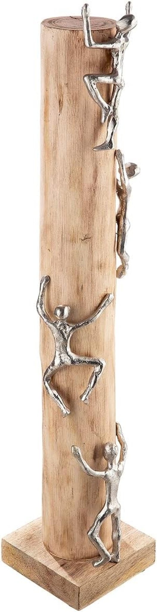 GILDE Sculpture décorative figure XL - haute Aluminium, bois naturel coloré - Hauteur 74 cm Statuettes et sculptures Naty Shop