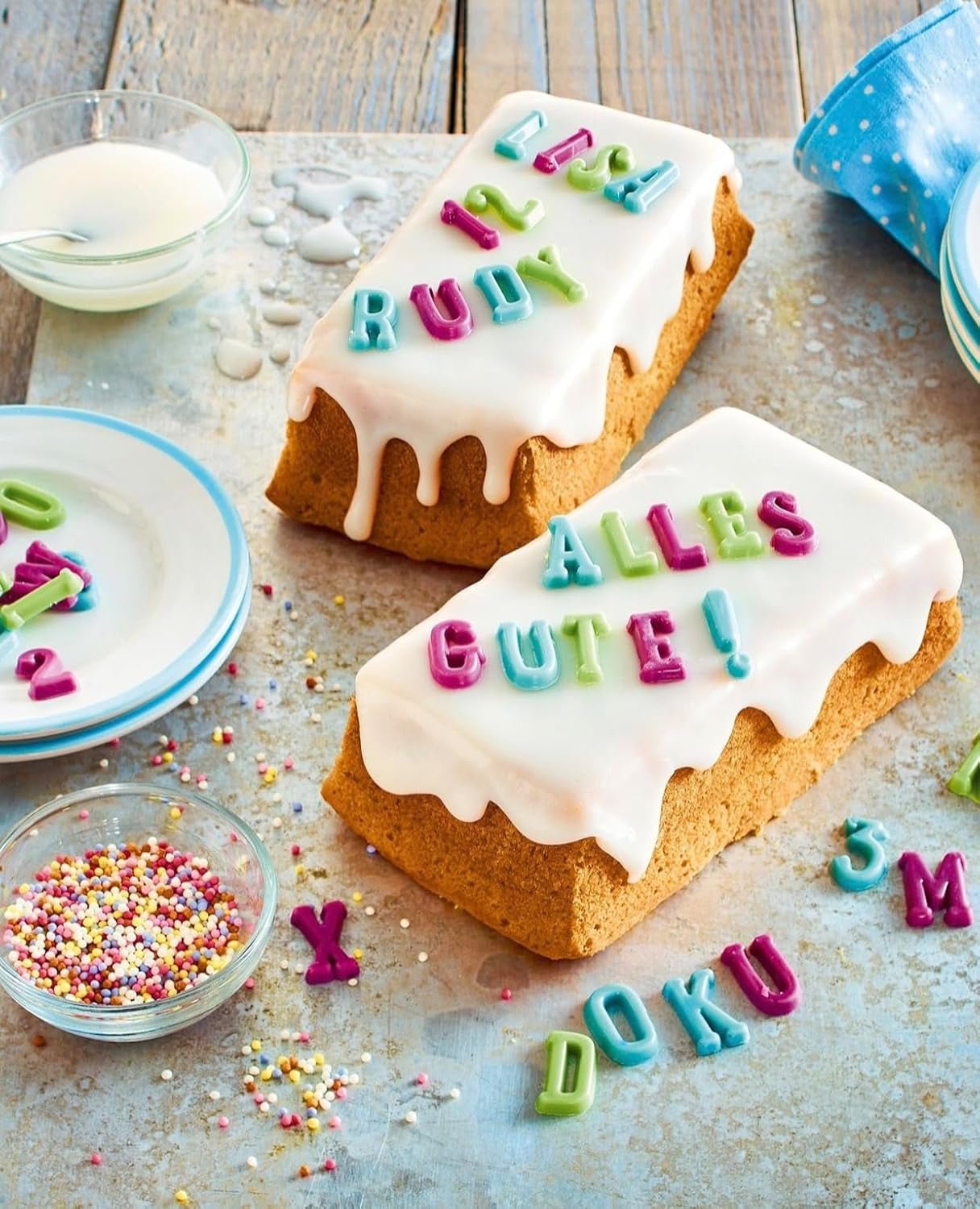 Glaçage RUF prêt à l'emploi, s'utilise immédiatement sans mélanger, glaçage pour biscuits et gâteaux, comme base de glaçage au sucre ou pour colorer et aromatiser, 1 x 150g (lot de 4) Pâte à sucre Naty Shop