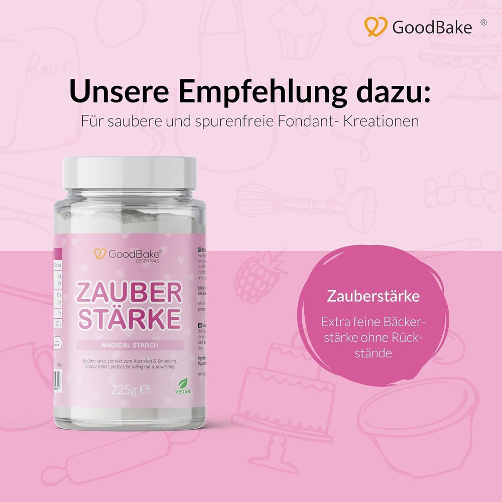 Fondant noir GoodBake 500g, fondant roulé pour enrober, façonner, décorer gâteaux, figurines, fleurs en sucre et plus encore, sans huile de palme, végétalien, sans gluten Pâte à sucre Naty Shop
