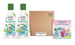 Coffret avantage Guhl Kids Dino - 2x Shampoing et gel douche 2 en 1 Guhl Kids, 250 ml + 1x livre Pixi - Spécialement développé pour les enfants - Ne tire pas - Certificat Cosmos Natural Enfants - Bain et soins de la peau Naty Shop