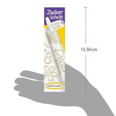 Günthart BackDecor 25 g Lettres en sucre BLANC pour chaque dessert en couleur sucre blanc pour de belles lettres et motifs, 1 paquet (25 g) Pâte à sucre Naty Shop