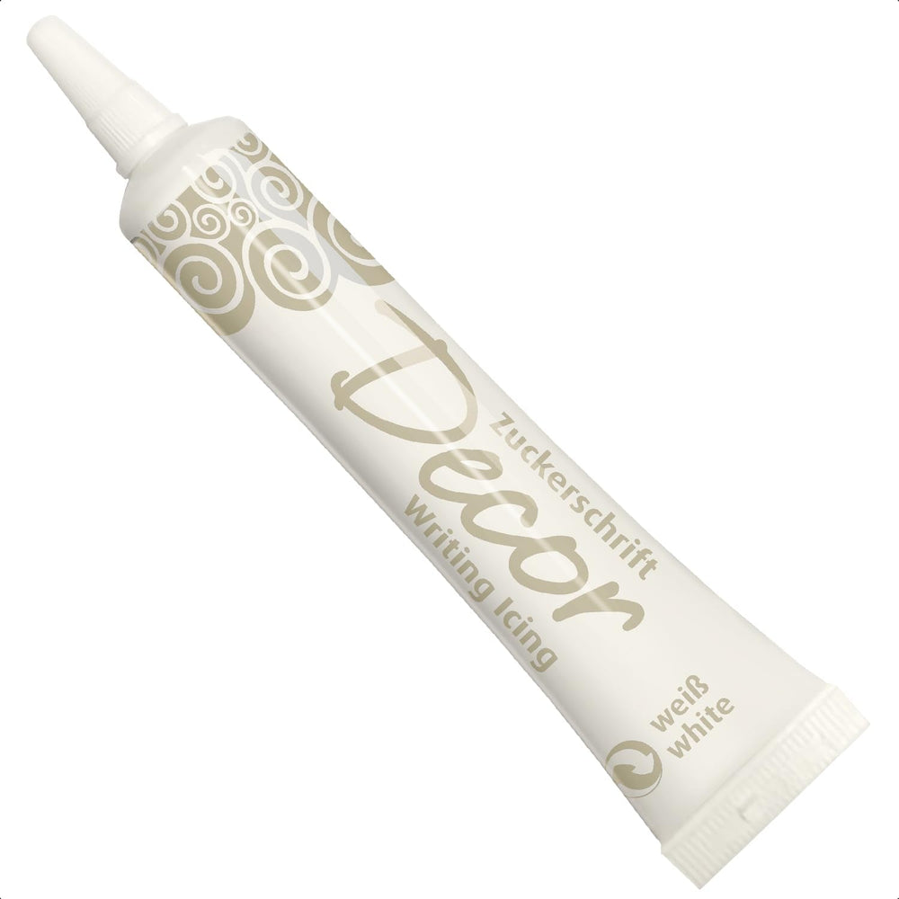 Günthart BackDecor 25 g Lettres en sucre BLANC pour chaque dessert en couleur sucre blanc pour de belles lettres et motifs, 1 paquet (25 g) Pâte à sucre Naty Shop