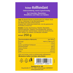 Günthart BackDecor Fondant Blanc 250 g, 100 % végétalien, sans huile de palme, indéchirable pour recouvrir les gâteaux et pâtisseries, adapté au modelage, lot de 2 (1 x 250 g) Naty Shop Pâte à Sucre