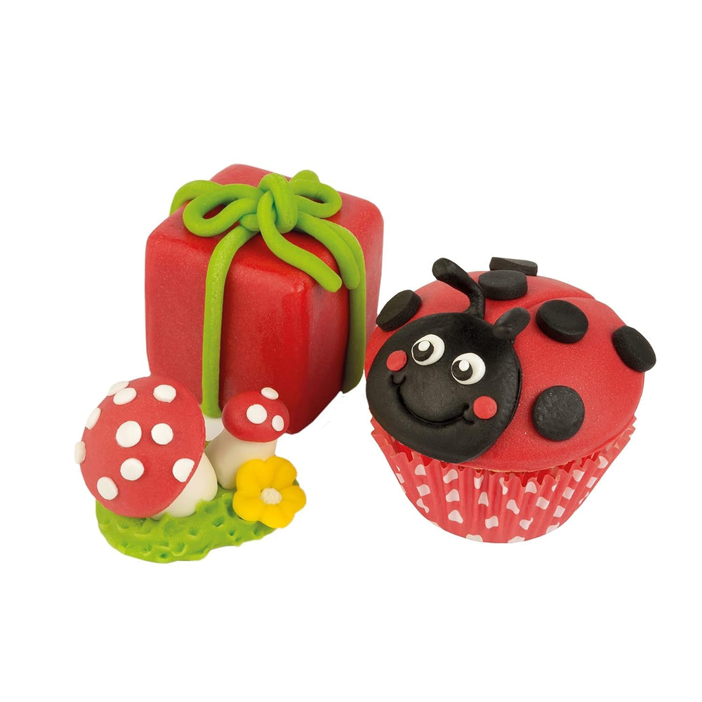 Günthart BackDecor Fondant Rouge 250 g, sans huile de palme, indéchirable pour recouvrir gâteaux et pâtisseries, adapté au modelage, lot de 2 (1 x 250 g) pâte à sucre Naty Shop