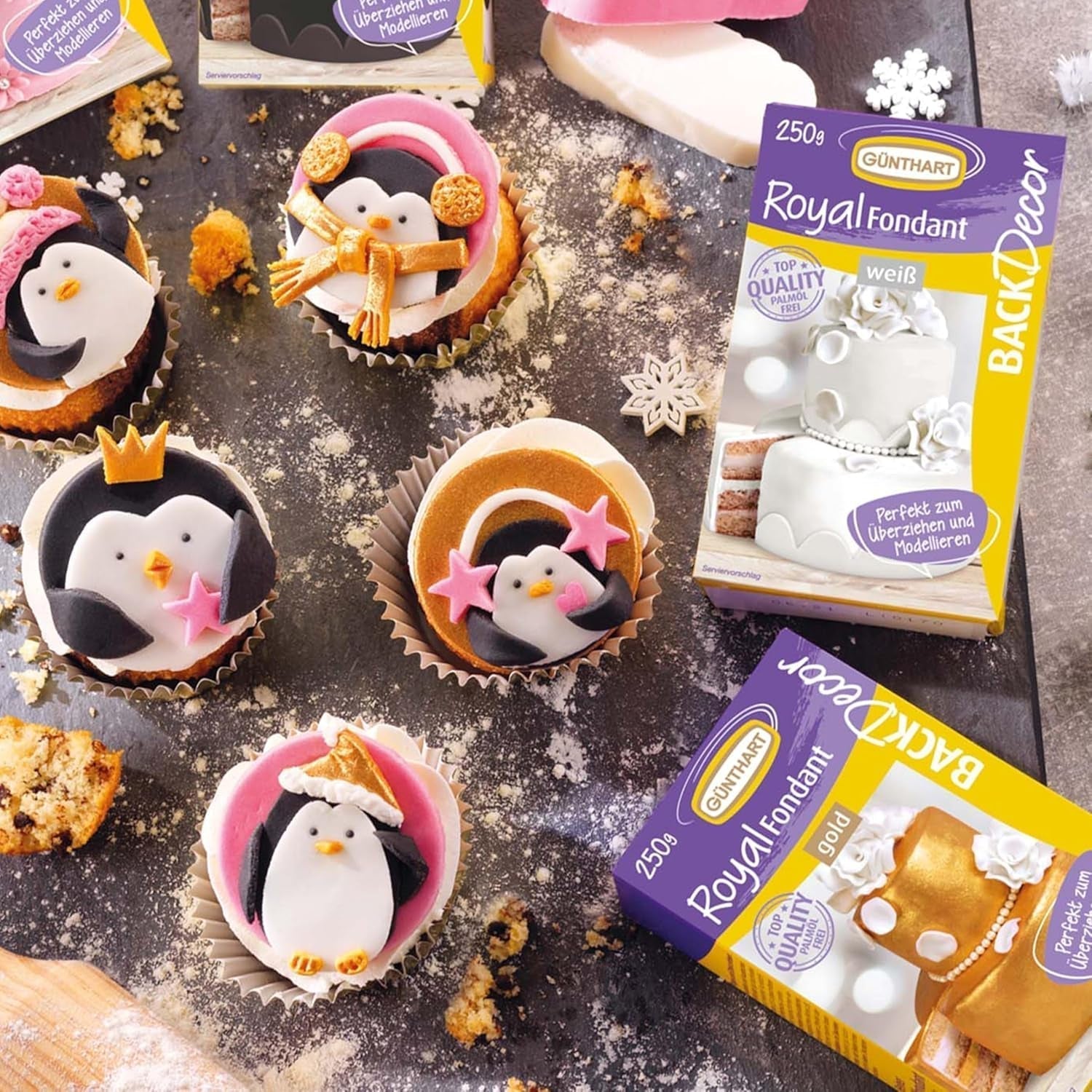 Günthart BackDecor 800 g fondant blanc Table décorative blanche pour enduire, glacer des gâteaux ou modeler, sans huile de palme, prête à l'emploi et facile à travailler avec la pâte à sucre Naty Shop