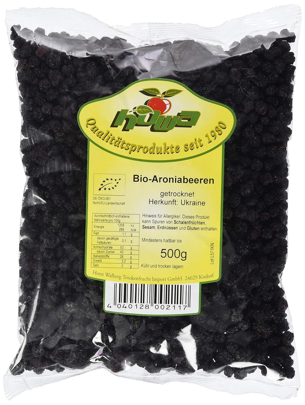 HOWA aronia bio, 500 g Naty Shop produits déshydratés 500 G (1 paquet) 1