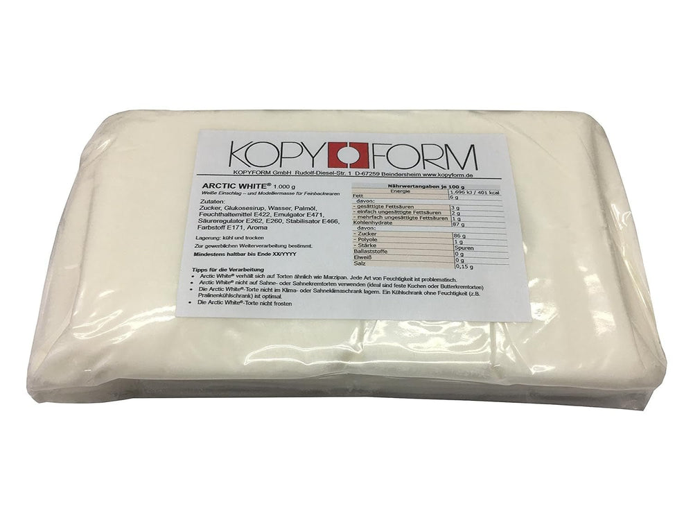 Rouleau fondant KOPYFORM Arctic White® 6 kg, pâte à sucre blanche Naty Shop Default Title