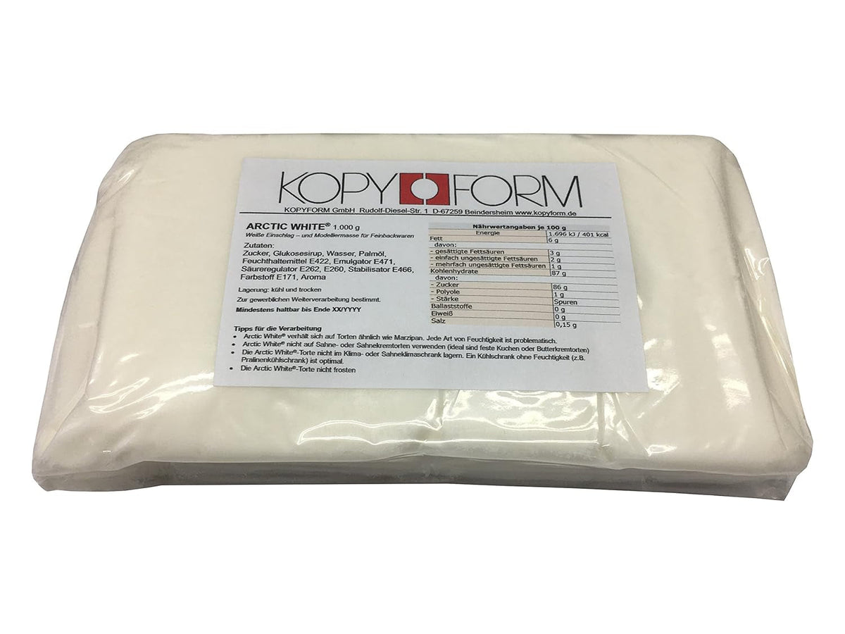 Rouleau fondant KOPYFORM Arctic White® 1kg, pâte à sucre blanche Naty Shop Default Title