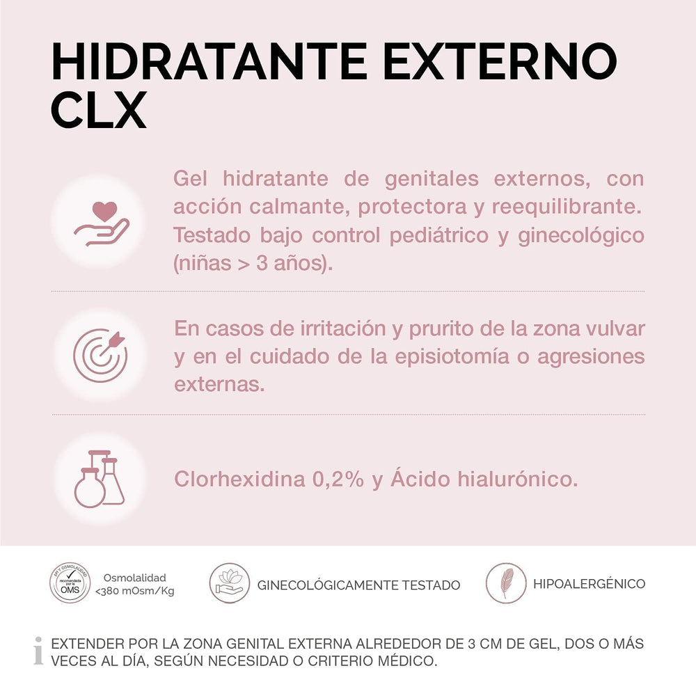 Lab - Crème hydratante externe CLX, Crème hydratante zones intimes externes, Chlorhexidine et aloe vera, Hypoallergénique, Sans Paraben, Testée dermatologiquement et gynécologiquement - 30 ml Enfants - Bains et Soin Naty Shop