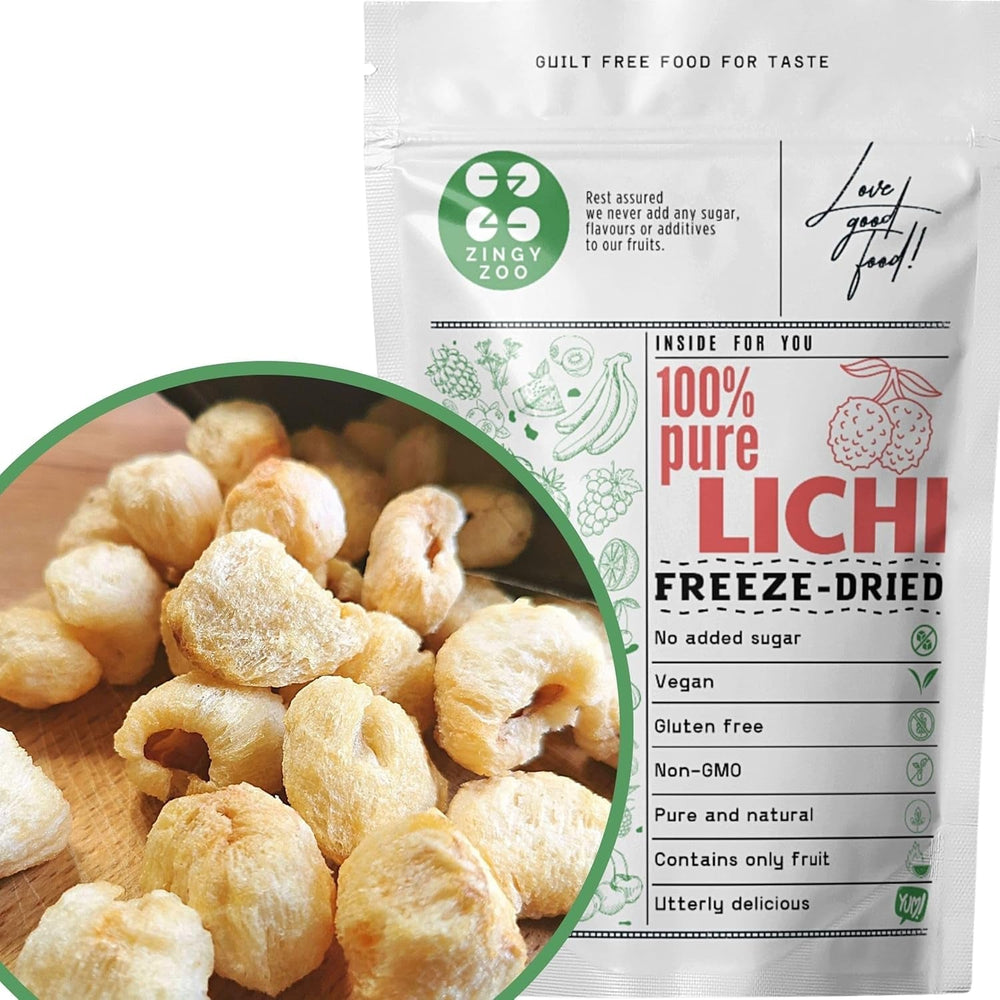 Litchis lyophilisés | 100% fruits lyophilisés séchés litchi | séché naturellement Vegan sans gluten | Pas de jus de litchi Sirop de litchi | Litchi tropical aux fruits lyophilisés | ZingyZoo Produits déshydratés Naty Shop Titre par défaut