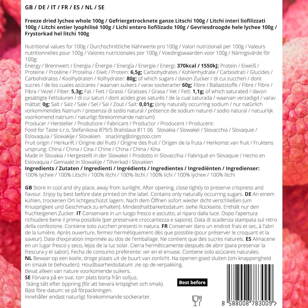 Litchis lyophilisés | 100% fruits lyophilisés séchés litchi | séché naturellement Vegan sans gluten | Pas de jus de litchi Sirop de litchi | Litchi tropical aux fruits lyophilisés | ZingyZoo Produits déshydratés Naty Shop