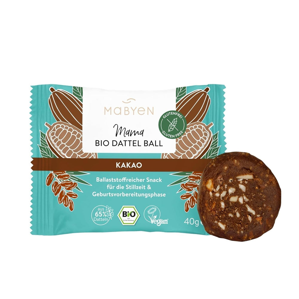 MABYEN Boules d'Énergie Date Bio 20 pcs. | Date Balls - Snacks sains sans sucre pour la grossesse et l'allaitement - Barre protéinée aux fruits secs - Goût Cacao Produits déshydratés Naty Shop