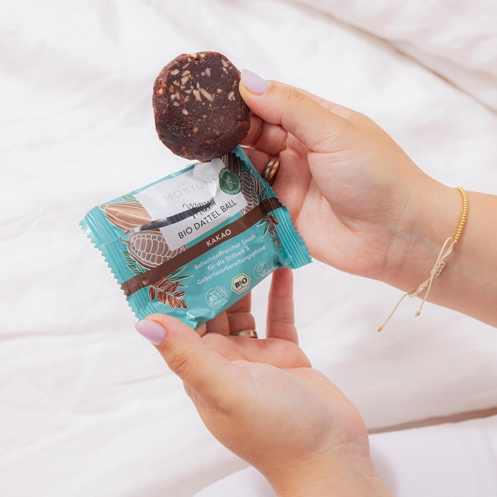 MABYEN Boules d'Énergie Date Bio 20 pcs. | Date Balls - Snacks sains sans sucre pour la grossesse et l'allaitement - Barre protéinée aux fruits secs - Goût Cacao Produits déshydratés Naty Shop
