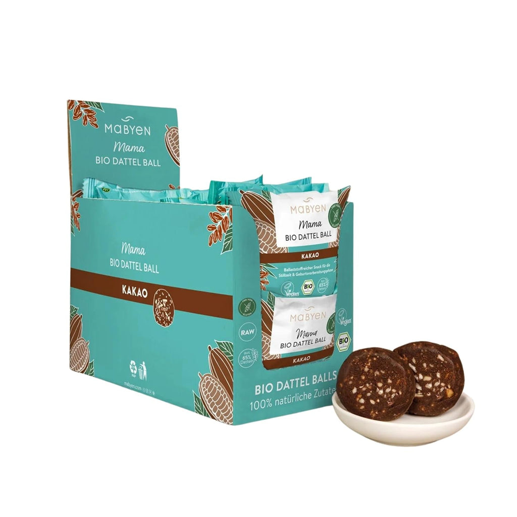 MABYEN Energy Balls Date Organic 20 buc. | Date Balls - Gustări sănătoase fără zahăr pentru sarcină și alăptare - Baton proteic cu fructe uscate - Cu aromă de cacao Produse deshidratate Naty Shop Titlu implicit