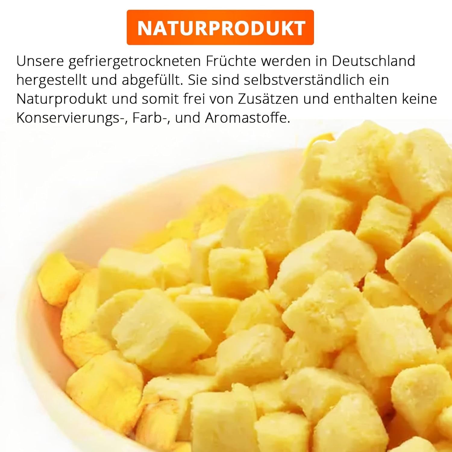 Mango liofilizat, 250g fructe liofilizate, fără aditivi, fructat, fabricat în Germania Produse deshidratate Naty Shop
