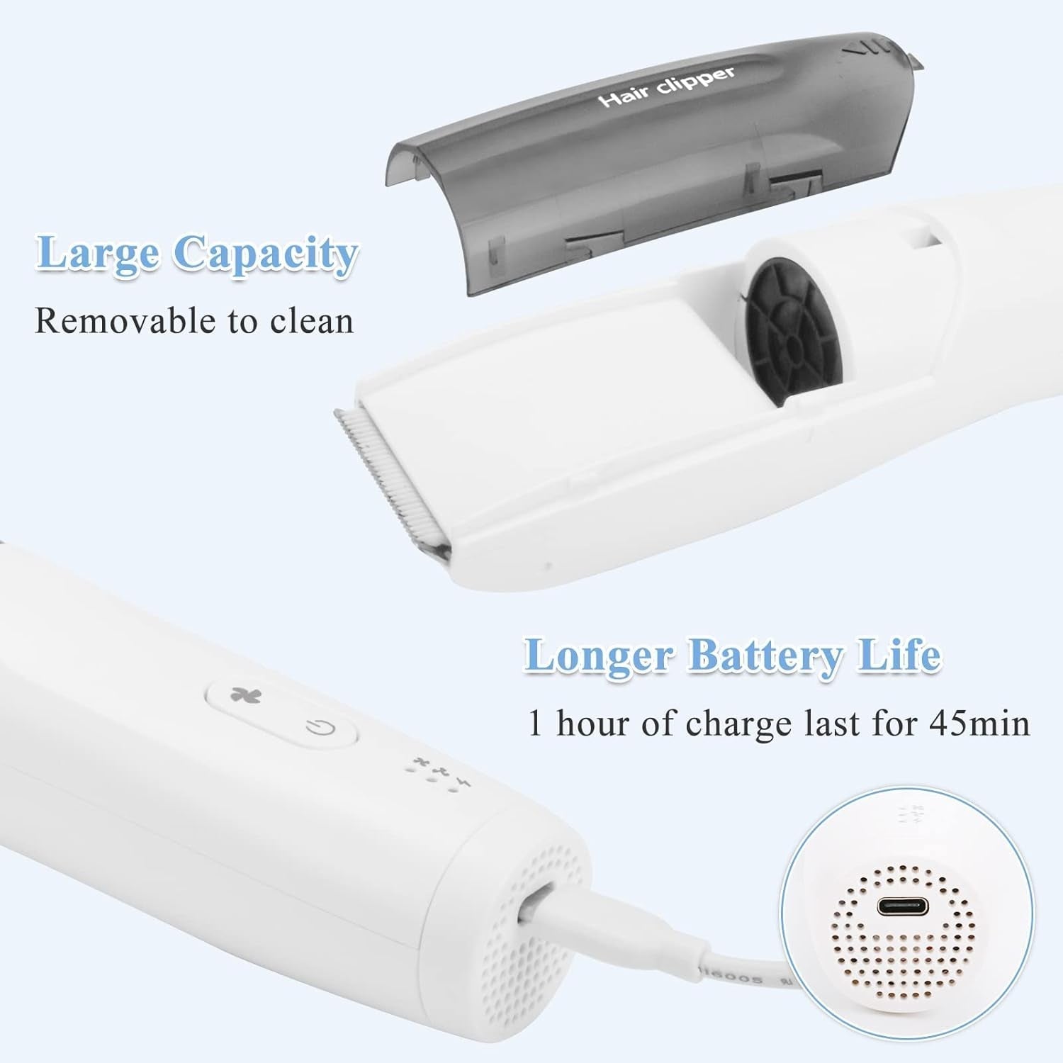 Tondeuse à cheveux pour bébé, tondeuse à cheveux pour enfants, tondeuse à cheveux silencieuse pour tout-petits avec 3 peignes de guidage, enfants imperméables - Bain et soins de la peau Naty Shop