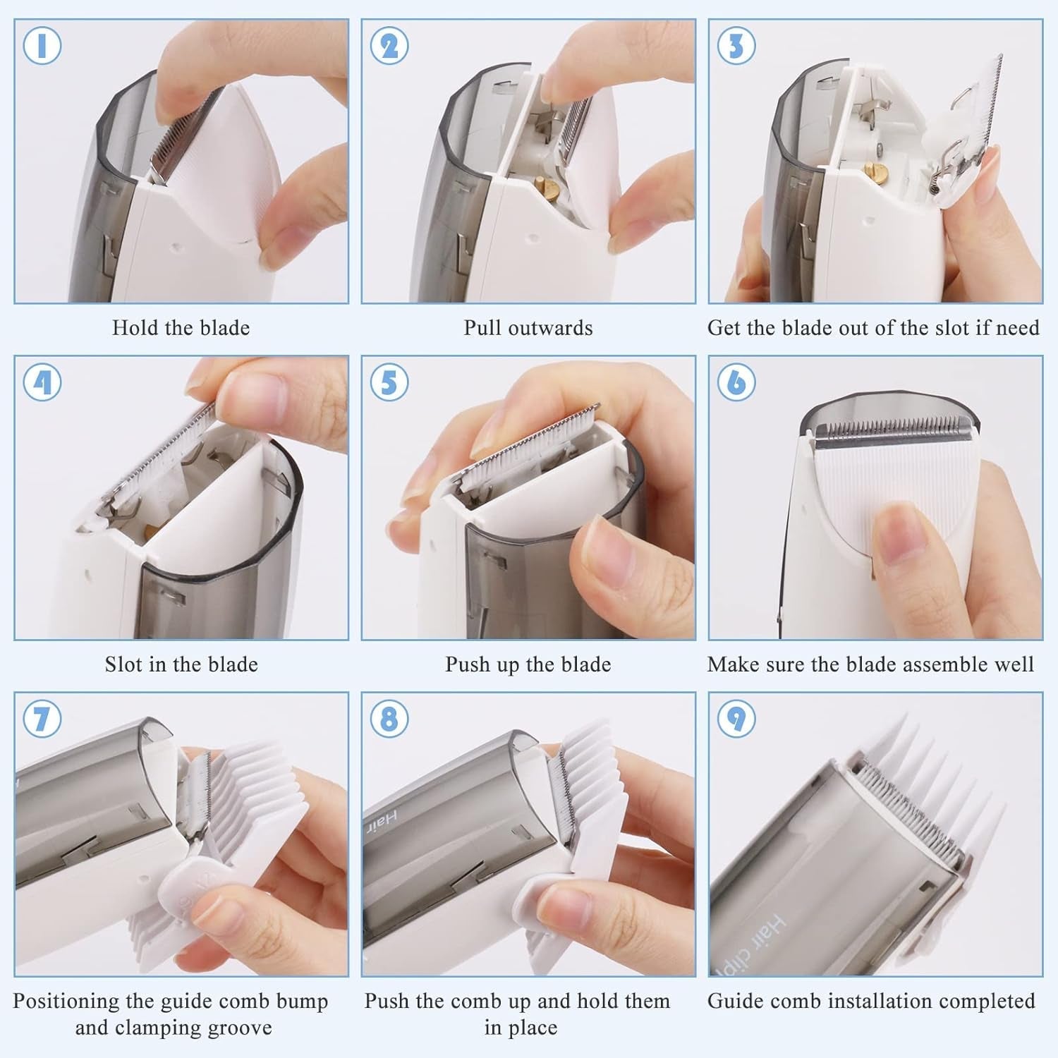 Tondeuse à cheveux pour bébé, tondeuse à cheveux pour enfants, tondeuse à cheveux silencieuse pour tout-petits avec 3 peignes de guidage, enfants imperméables - Bain et soins de la peau Naty Shop