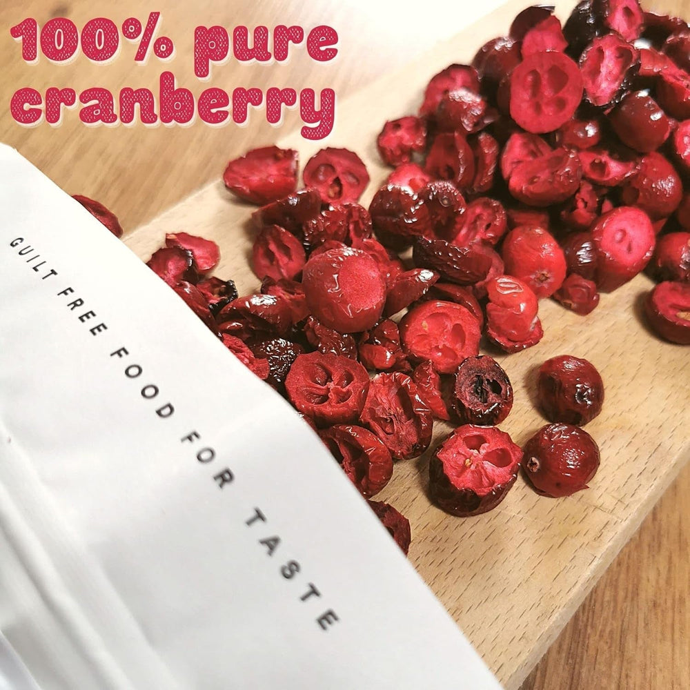 Canneberges lyophilisées sans sucre | XL 250g Canneberges naturelles lyophilisées non sucrées | Fruits sauvages naturels lyophilisés | Canneberges lyophilisées | ZingyZoo Produits déshydratés Naty Shop