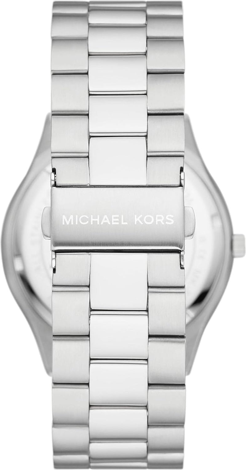 Michael Kors - Slim Runway Collection Montre pour homme en acier inoxydable couleur argent MK1060SET Portefeuille pour homme Naty Shop